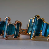 Indicolite Tourmaline Stepping Stones Ring