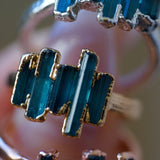 Indicolite Tourmaline Stepping Stones Ring