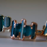 Indicolite Tourmaline Stepping Stones Ring