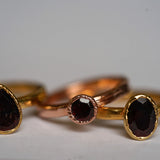 Faceted Garnet Rings
