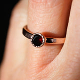 Faceted Garnet Rings