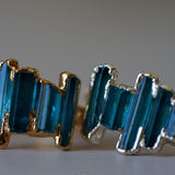 Indicolite Tourmaline Stepping Stones Ring