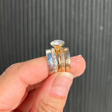 The Moissanite Stack (Hammered & floral bands)