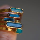 Indicolite Tourmaline Minimalist Ring