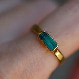 Indicolite Tourmaline Minimalist Ring