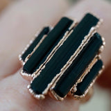 Black Tourmaline Statement Cathedral Ring