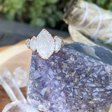 Large Stone Diamond Quartz Ring