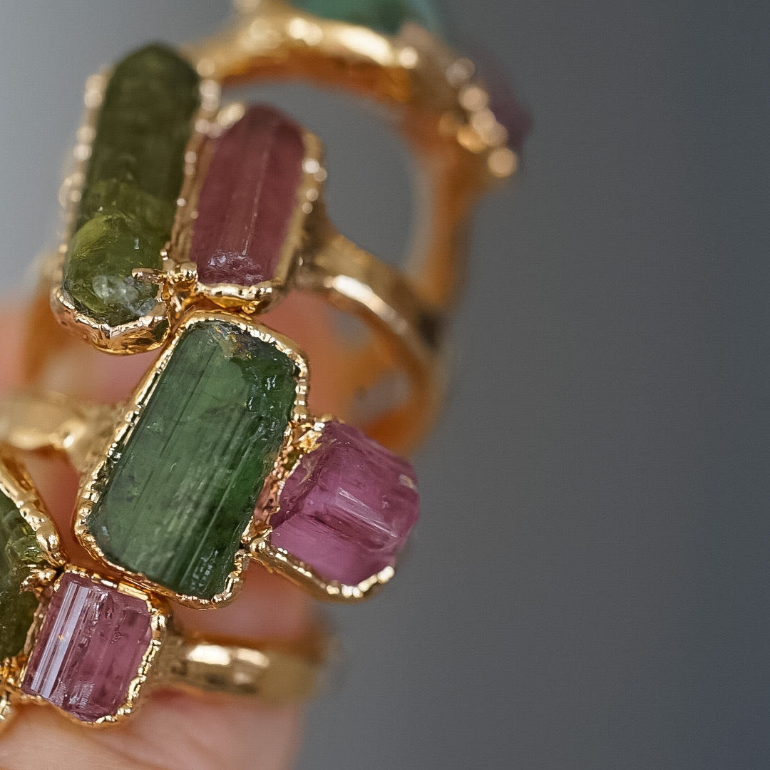 Raw tourmaline clearance ring