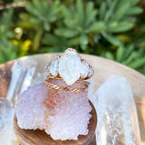 Large Stone Diamond Quartz Ring