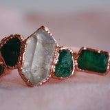 Diamond Quartz and Emerald Ring