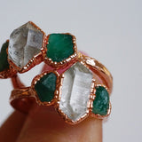 Diamond Quartz and Emerald Ring