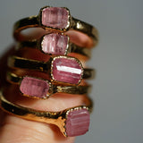 Pink Tourmaline Minimalist Ring