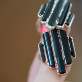 Black Tourmaline Statement Cathedral Ring