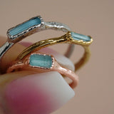 Aquamarine Minimalist Ring
